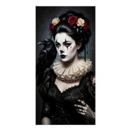 Pôster Gothic Rose Queen – Dark Romantic Art with Skeleto