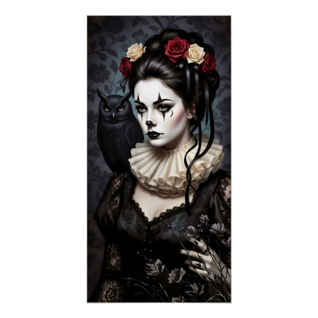 Pôster Gothic Rose Queen – Dark Romantic Art with Skeleto (Frente)