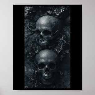 Poster Gótica Aestética Grunge Arco Crânio Edgação Botâni