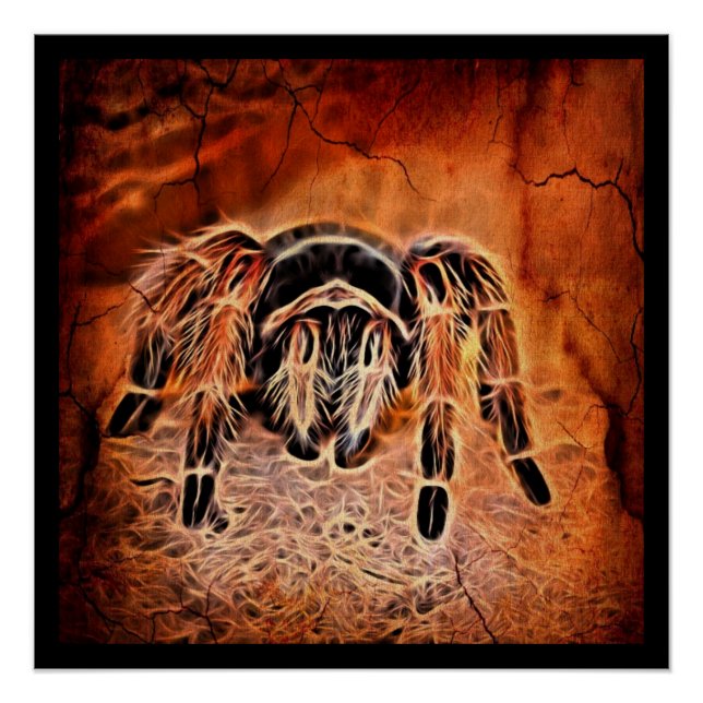Pôster Gótica Crawlies assustadores do Halloween Tarantul (Frente)
