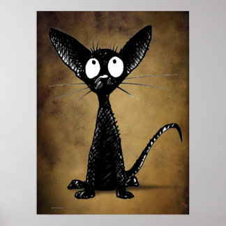 Poster Gótica Oriental Black Cat
