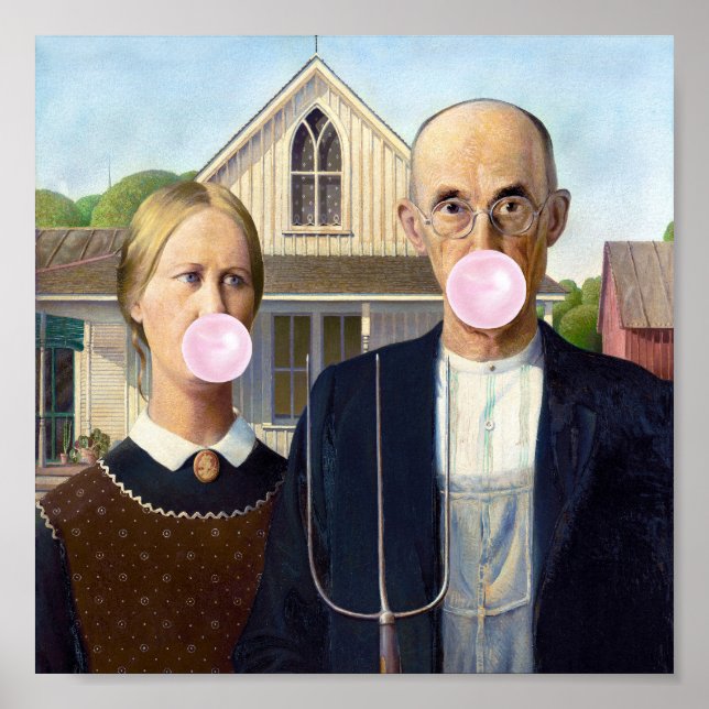 Poster Gótico Americano Grant Wood  (Frente)