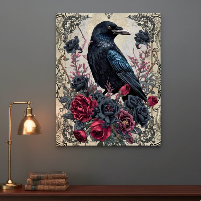 Poster Gótico Corvo Dark Academia Sombrio (Dark Academia raven poster)