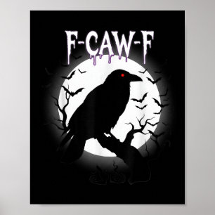 Poster Gótico Corvo F-caw-f Lua Tee Halloween