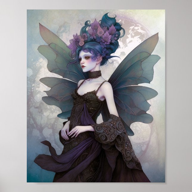 Poster Gótico Dark Fairy Girl Fantasy Art (Frente)