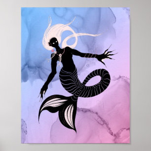 Poster Gótico de Monstro da Fantasia Negra