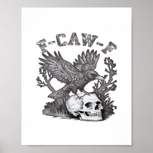 Poster Gótico Divertido Corvo Humor F-Caw-F Essencial Ret