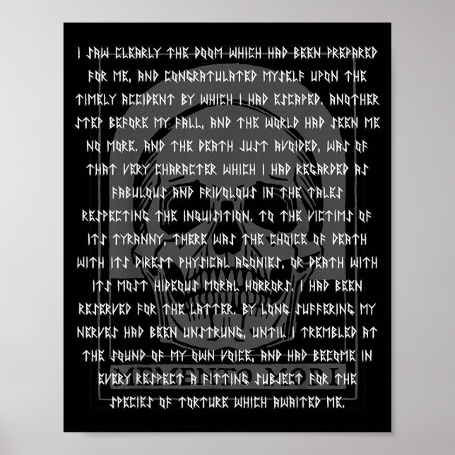 Poster Gótico Edgar Allan E Memento Mori Caveira Hallowee (Frente)