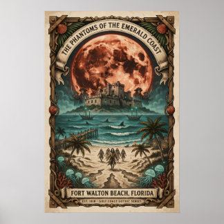 Poster Gótico Fort Walton Beach, FL Viagem de Terror Vint