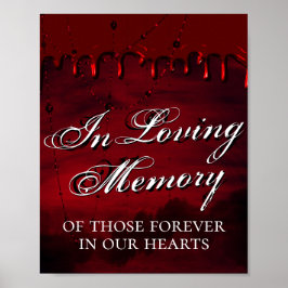 Poster Gótico Luxo | Preto e Vermelho Escuro Em Memória d