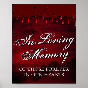 Poster Gótico Luxuoso   Preto e Vermelho Escuro Em Memóri