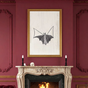 Poster Gótico preto - Lace Bat 2