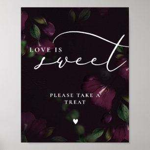 Poster Gótico Roxo - Caligrafia Amor é Sinal de Casamento