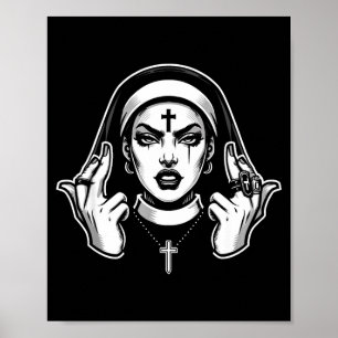 Poster Gótico satânico freira blackcraft satanista oculto