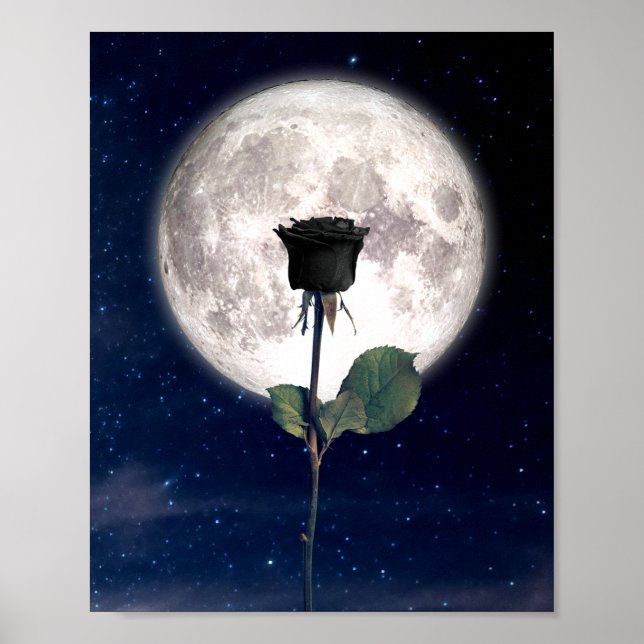 Poster Gótico, Vintage, Vitoriano, Rosa preto, escuro (Frente)