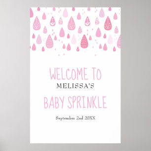 Poster Gotinhas de Chuva Rosa Bebê Menina Sprinkle / Show