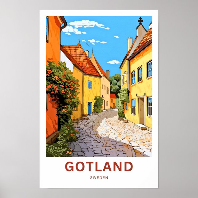 Poster Gotland Suecia Viagem (Frente)
