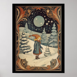 Poster Gouache Vintage Retro Christmas
