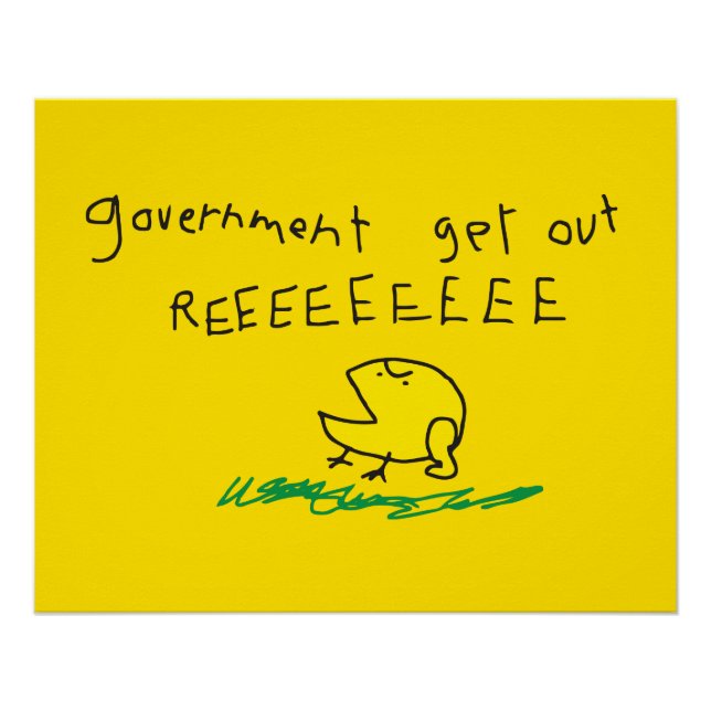 Pôster Governo fora REE SNEKRIGHT Bandeira Gadsden (Frente)