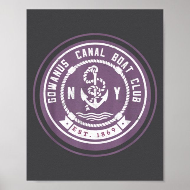 Poster Gowanus C Boat Club Funny Brooklyn New York So  (Frente)