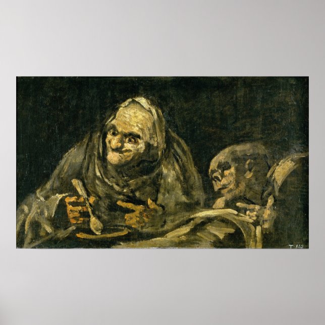 Poster Goya - Dois Velhos à Mesa 1821 (Frente)