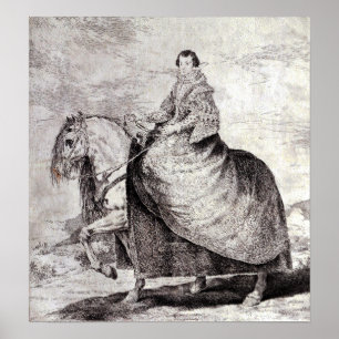 Poster Goya - Isabel De Borbon Rainha da Espanha a Cavalo