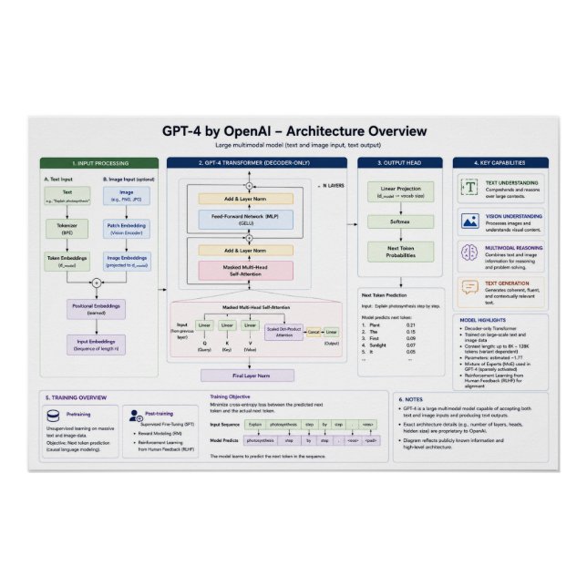 Pôster GPT-4 pela OpenAI (Frente)