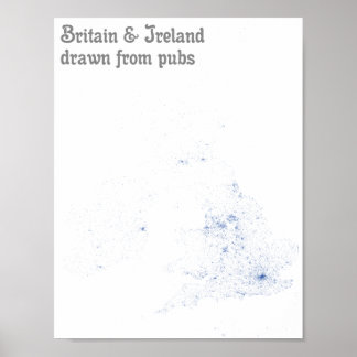 Pôster Grã-Bretanha e Irlanda extraída de bares - Map Imp