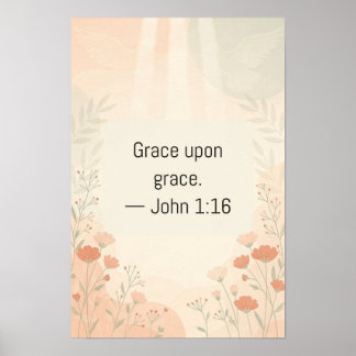 Poster Graça sobre Graça João 1:16 Wildflower Escritura P