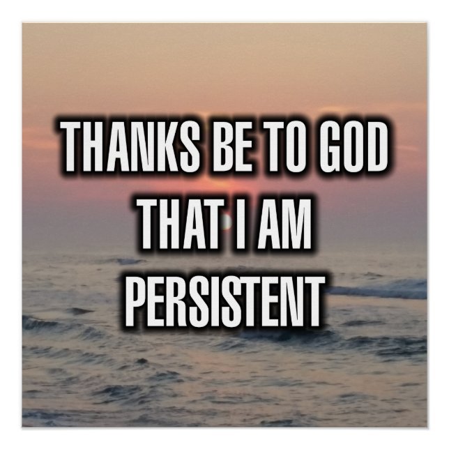 Pôster Graças a Deus Que Sou Persistente (Frente)