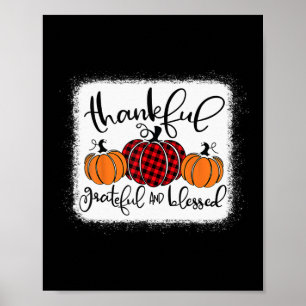 Poster Graças Grateful e abençoado Pumpkin Fall