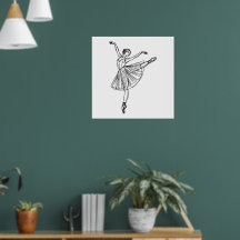 Grace em Movimento - Ballerina Line Art