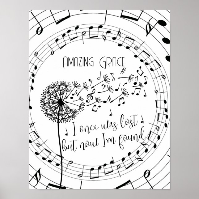 Poster Grace Hymn Dandelion Christian incrível (Frente)