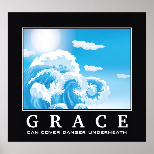 Pôster Grace, o oceano branco azul é desmotivador (Frente)