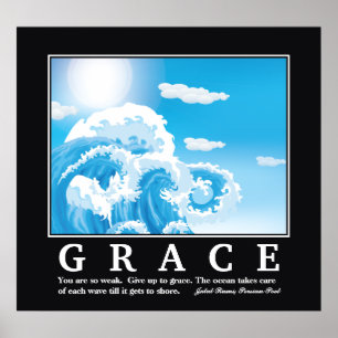 Poster Grace, o oceano branco azul é motivador