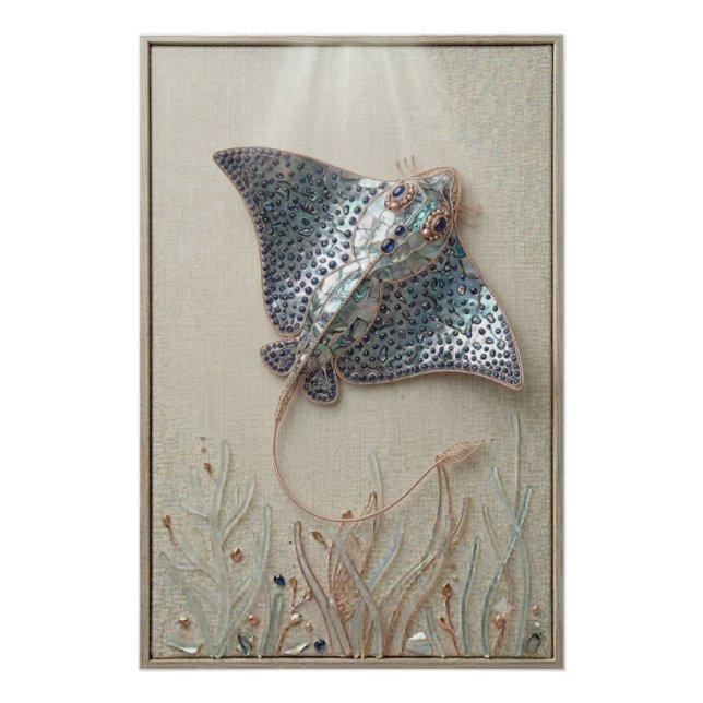 Pôster Graceful Stingray Ocean Wall Art (Frente)