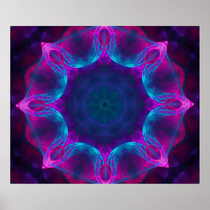 Poster Gradação de Kaleidoscope Azul e Rosa