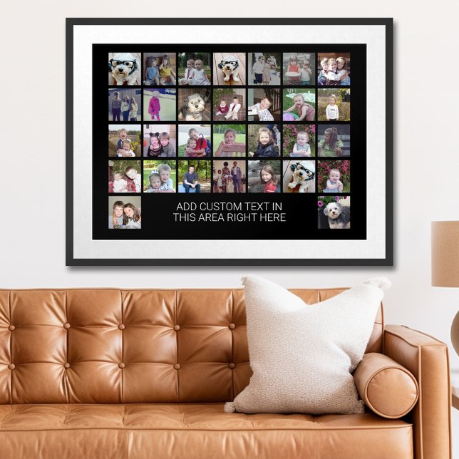 Poster Grade de Colagem de 30 Fotos - Caixa de texto - br (Personalized Photo Poster)