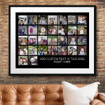 Poster Grade de Colagem de 30 Fotos - Caixa de texto - br<br><div class="desc">Use 30 fotos SQUARE para criar uma colagem pessoal de fotos. Este layout moderno e limpo inclui um bloco de texto em uma fonte san serif para adicionar um nome de família ou um nome. A cor de fundo pode ser alterada na área personalizar. ***Para obter melhores resultados para este...</div>