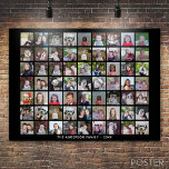 Pôster Grade de Colagem de Fotos 63 Quadrados com Texto -<br><div class="desc">Use 63 fotos SQUARE para criar uma colagem pessoal de fotos. Este layout moderno e limpo inclui um bloco de texto em uma fonte san serif para adicionar um nome de família ou um nome. A cor de fundo pode ser alterada na área personalizar. ***Para obter melhores resultados para este...</div>