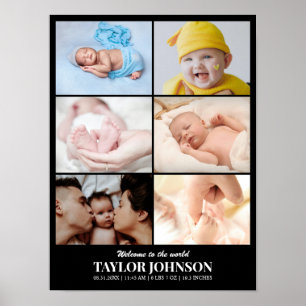 Poster Grade de Colagem de Fotos Personalizada 6 Fotos 12