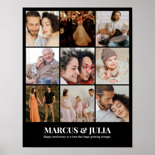 Poster Grade de Colagem de Fotos Personalizada 9 Fotos 11