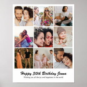 Poster Grade de Colagem de Fotos Personalizadas 9 Fotos 1