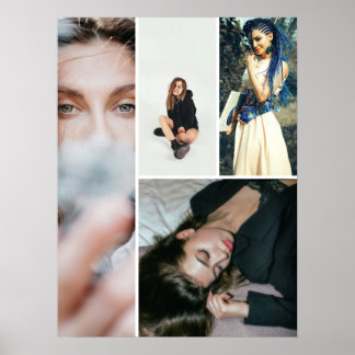Poster Grade de Colagem Simples Personalizada 4 Fotos
