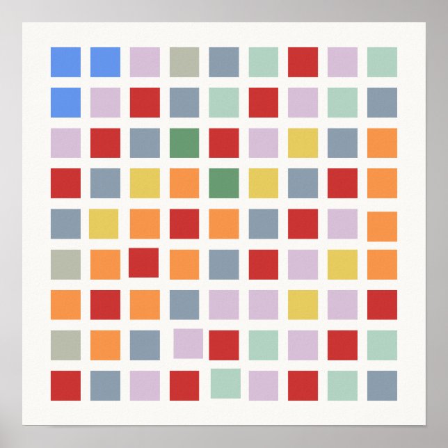 Poster Grade de Cores Baseada em Regras, padrão gerado po (Frente)