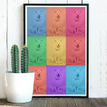 Poster Grade de Fotografias Personalizadas de Cachorro Pe<br><div class="desc">Um design de arte pop colorida,  mas moderno,  com uma grade personalizada de fotos de animais de estimação. Simplesmente personalize sua própria foto para criar sua própria arte exclusiva. Um design ideal para decoração doméstica,  presentes personalizados e favores exclusivos.</div>