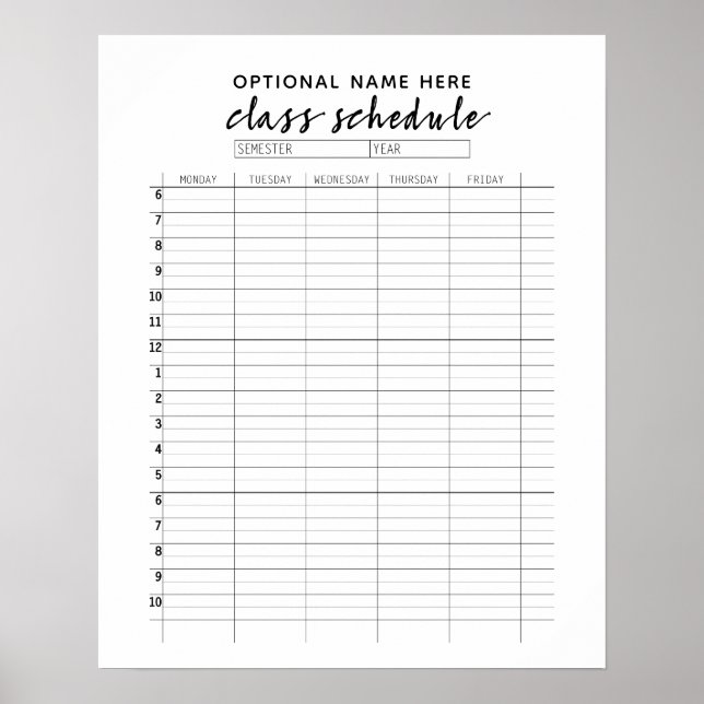 Poster Grade de Horário do Semestre - padrão de arquitetu (Frente)