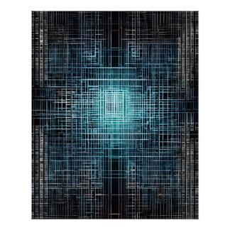 Pôster Grade de Tecnologia: Arte Digital Elegante