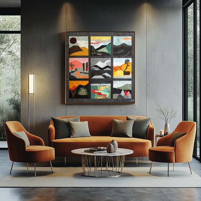 Pôster Grade Geométrico em Cores Modernas e Ousadas (Criador carregado)