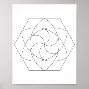 Poster Grade Hexagonal de Linhas